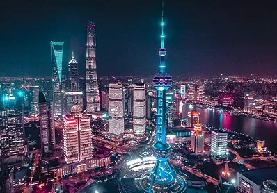 vue des gratte-ciel de Shanghai de nuit
